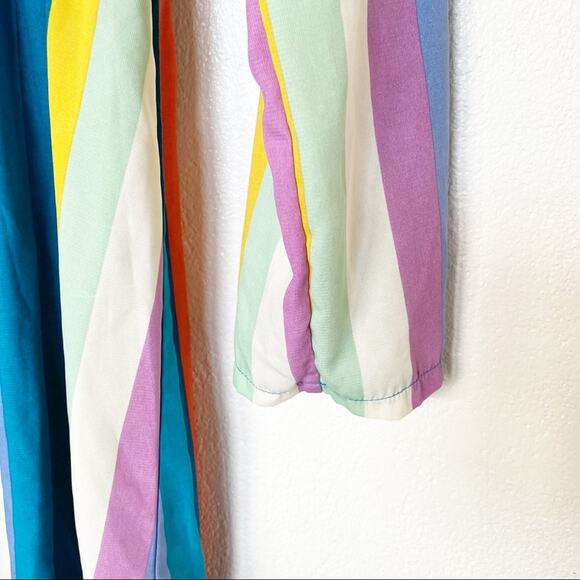 All In Favor Multi Stripe Surplice Dress Size Medium - Picture 2 of 11